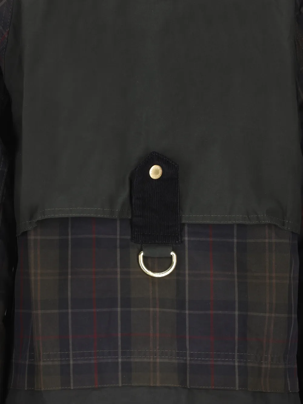 Barbour Truro tartan-print corduroy-collar jacket Groen
