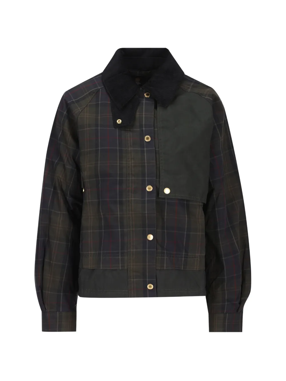 Barbour Truro tartan-print corduroy-collar jacket