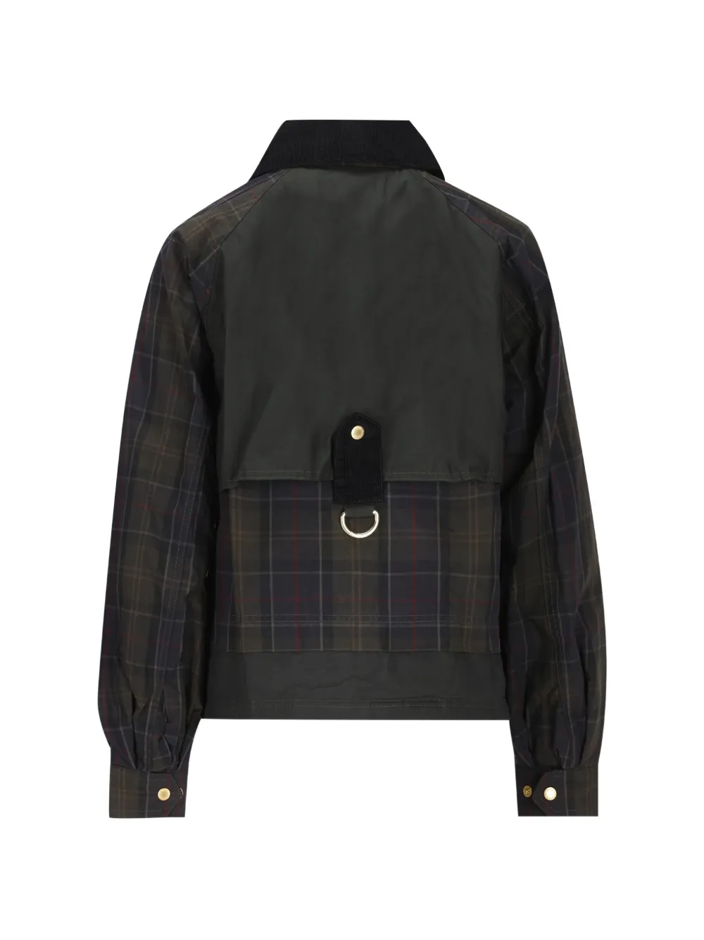 Barbour Truro tartan-print corduroy-collar jacket Groen