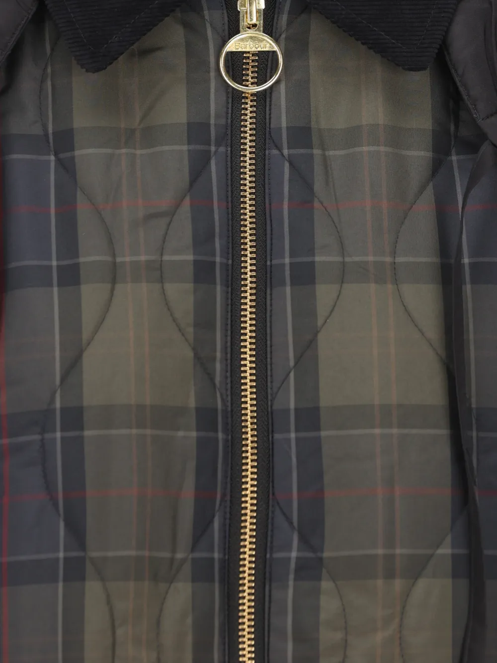 Barbour Osbourne quilted tartan-panelled jacket Zwart