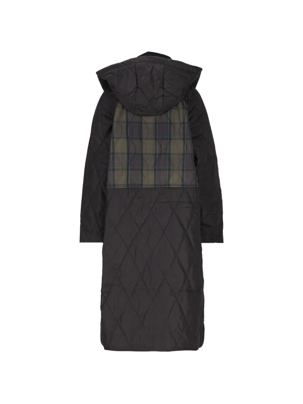 Barbour Osbourne quilted tartan-panelled jacket Zwart