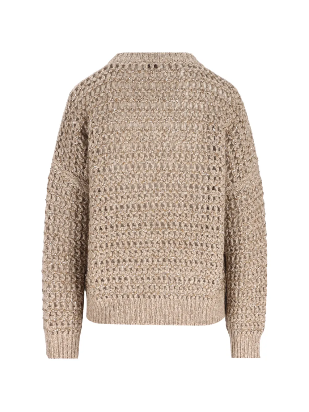 Brunello Cucinelli sequin-embellished openwork sweater Bruin