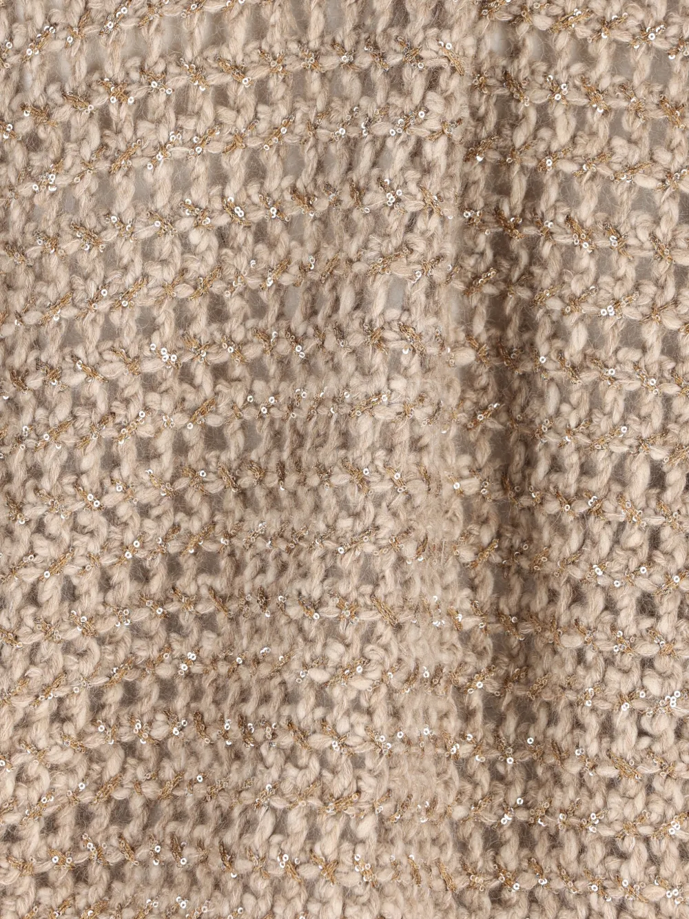 Brunello Cucinelli sequin-embellished openwork sweater Bruin