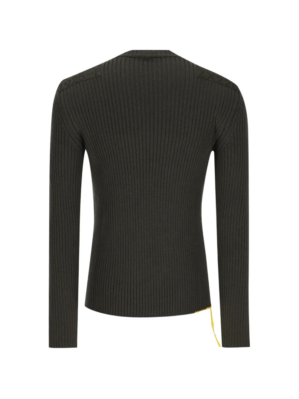 FENDI ribbed-knit shoulder-patch sweater Groen
