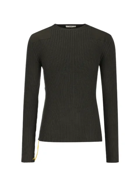 FENDI ribbed-knit shoulder-patch sweater