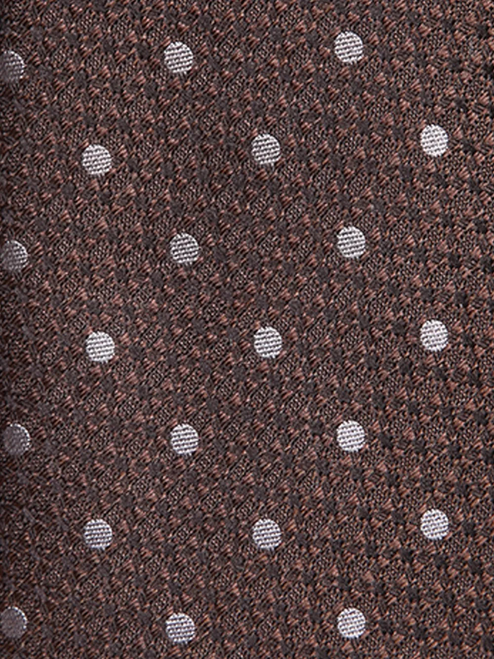 Canali Stropdas met stippen en jacquard Bruin
