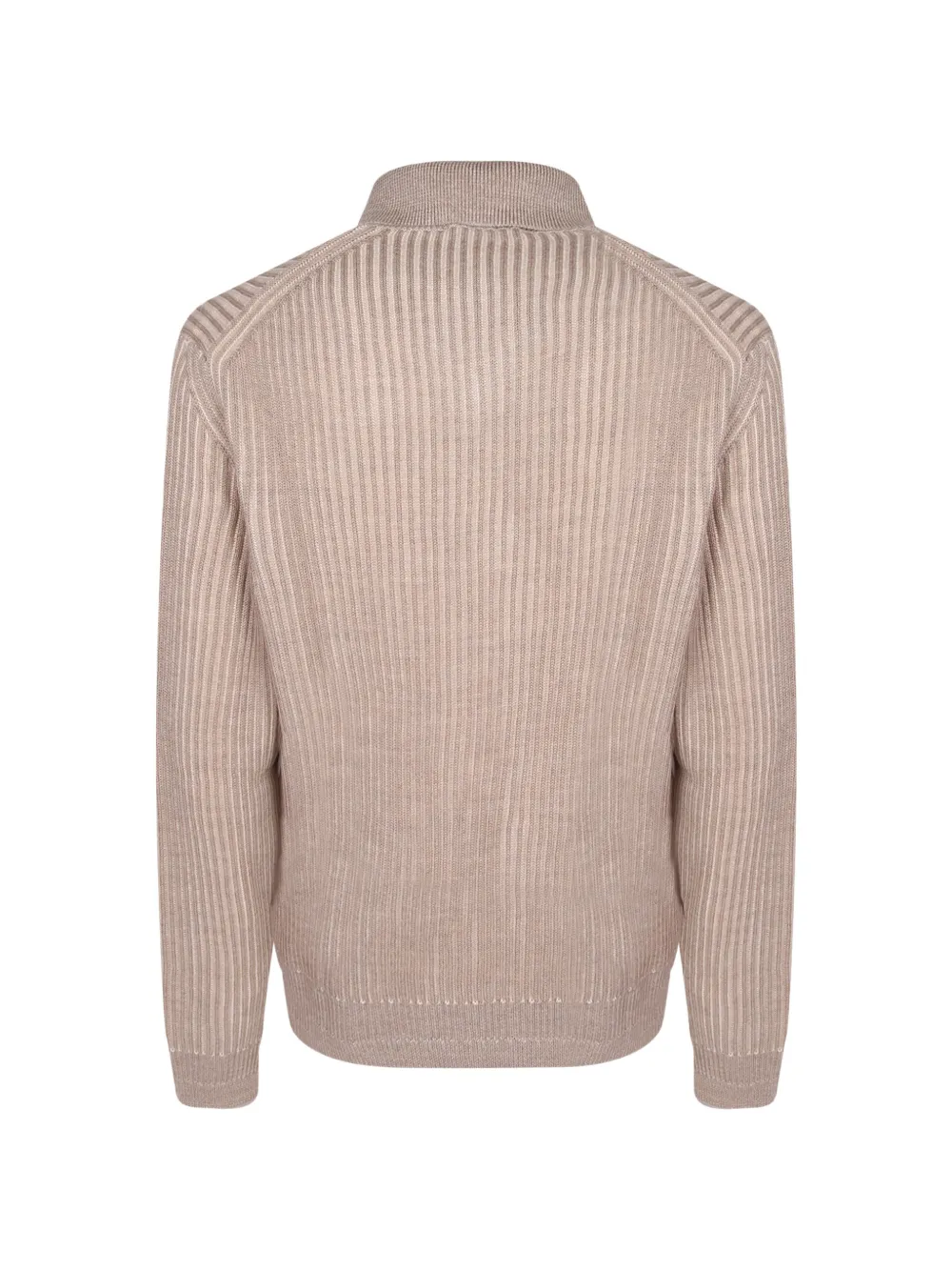 Zanone ribbed-knit zip-up cardigan Beige
