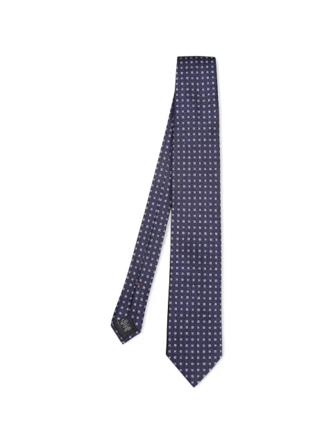 Zegna 几何图案真丝领带