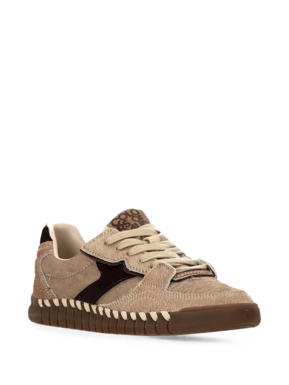 Colors Of California Tahoe pony-hair whipstitch sneakers Beige