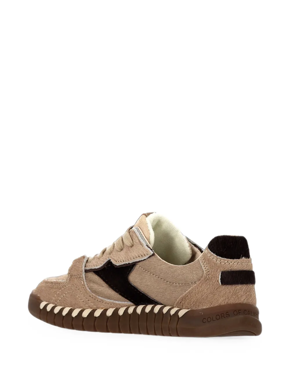 Colors Of California Tahoe pony-hair whipstitch sneakers Beige