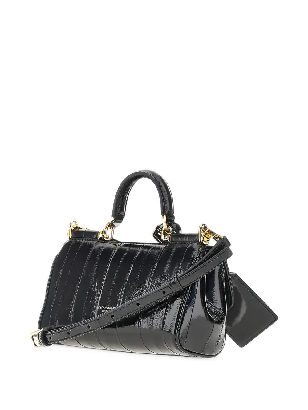 Dolce & Gabbana Sicily leren shopper met vlakken Zwart