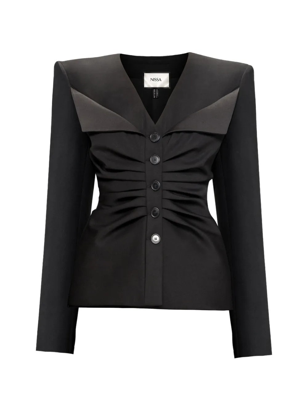 NISSA wool-blend ruched blazer