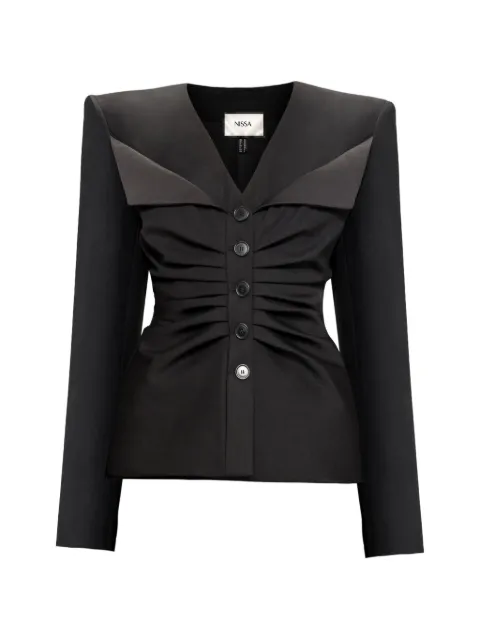 NISSA wool-blend ruched blazer