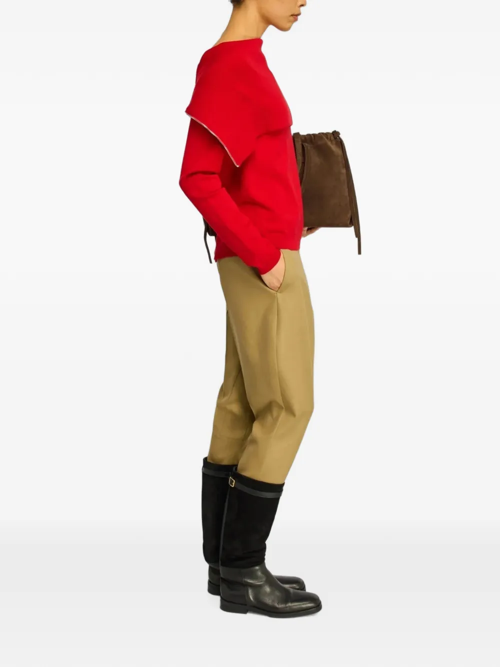 Semicouture Cadence boat-neck sweater Rood