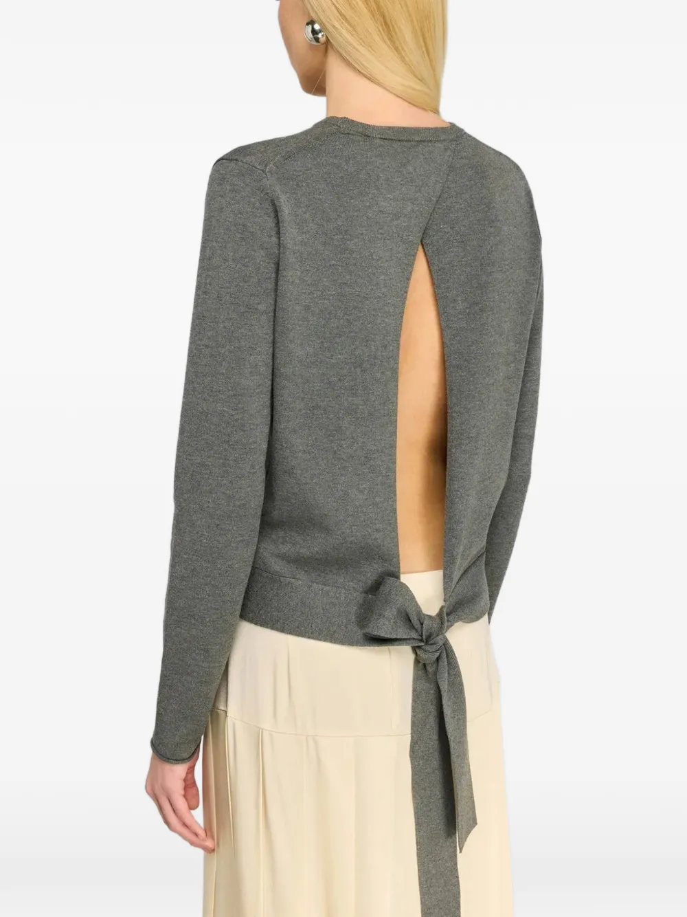 Semicouture Trui met open achterkant en uitgesneden details Grijs