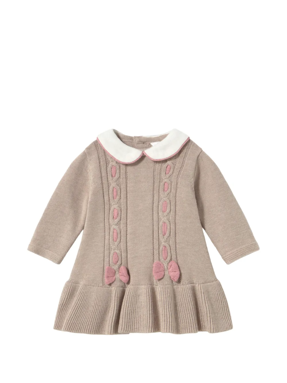 Mayoral bow-detail knitted dress - Neutrals