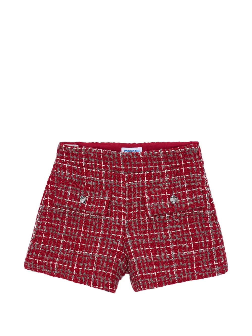 Mayoral tweed button shorts - Red