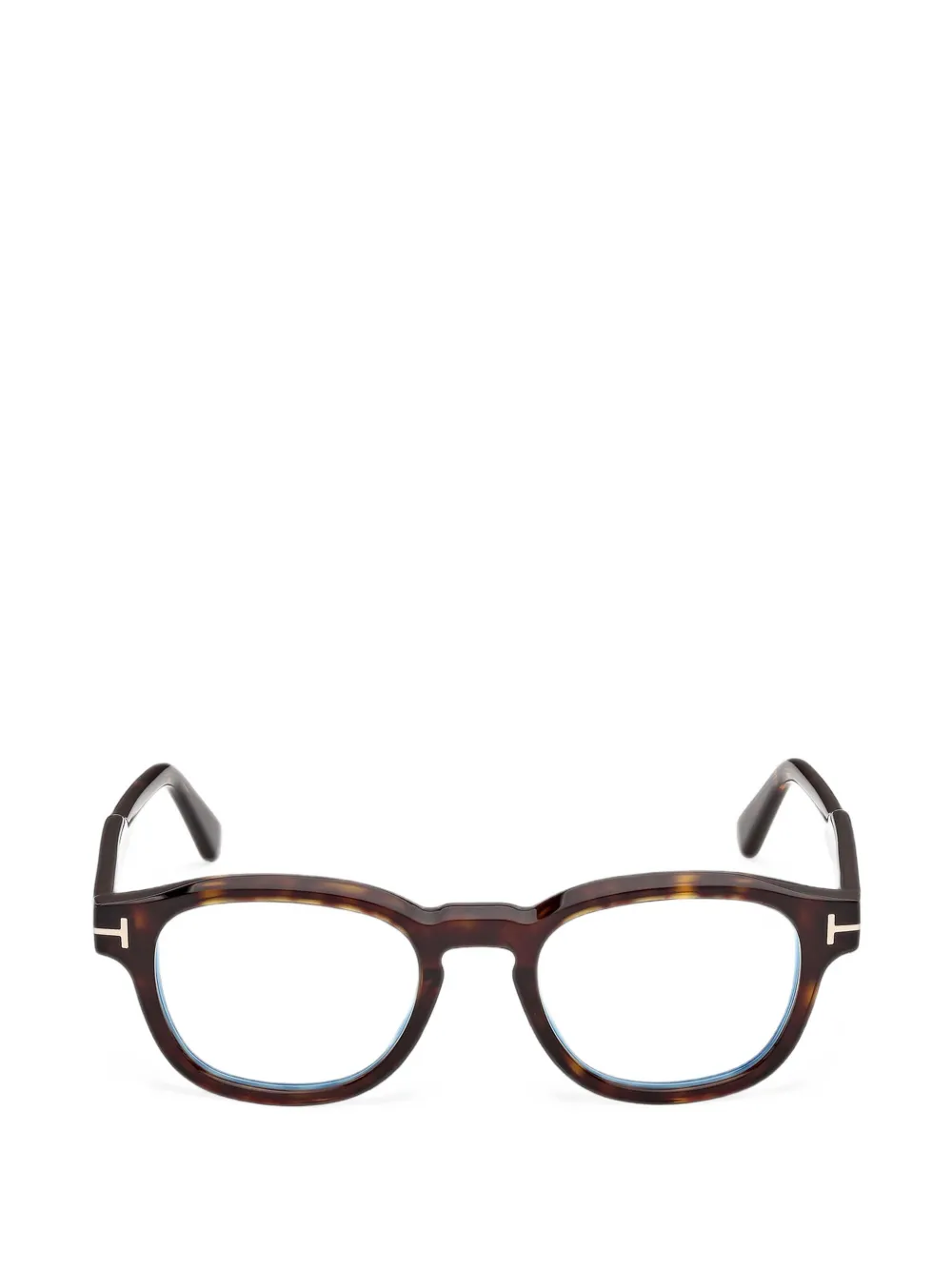 TOM FORD Eyewear トータスシェル ラウンドメガネフレーム | ブラウン | Image 1