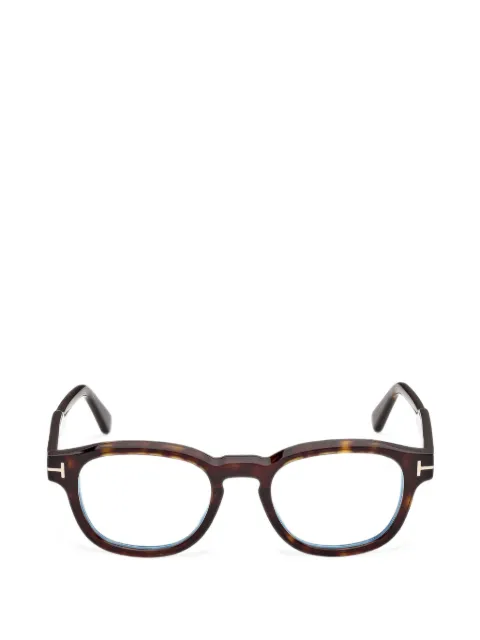 TOM FORD Eyewear tortoiseshell-effect round-frame glasses