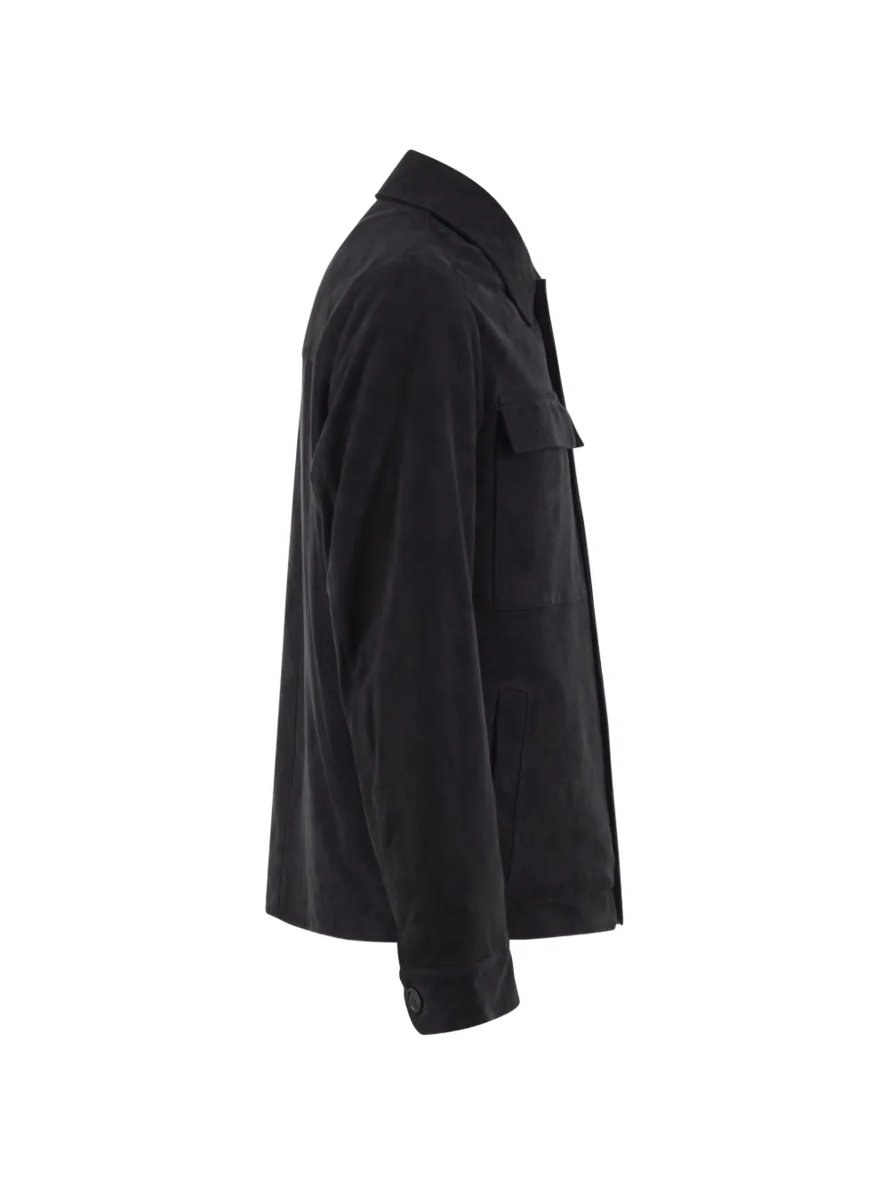 Herno Suède jack met knopen Blauw