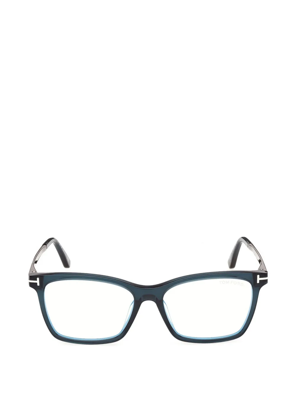 TOM FORD Eyewear Occhiali rettangolari con logo T - Blu