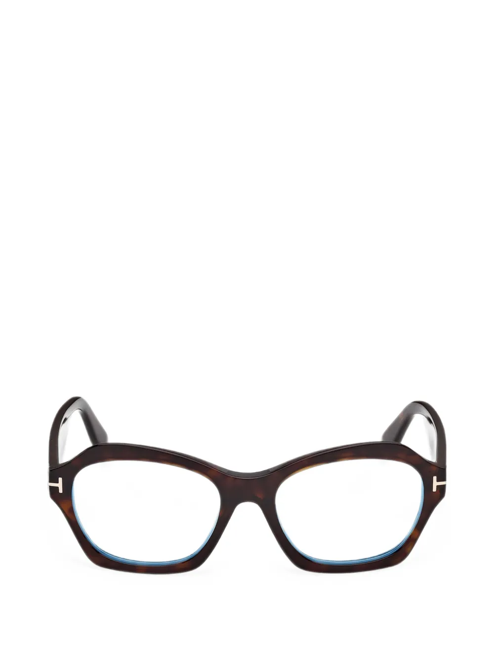 TOM FORD Eyewear Occhiali geometrici con effetto tartarugato - Marrone
