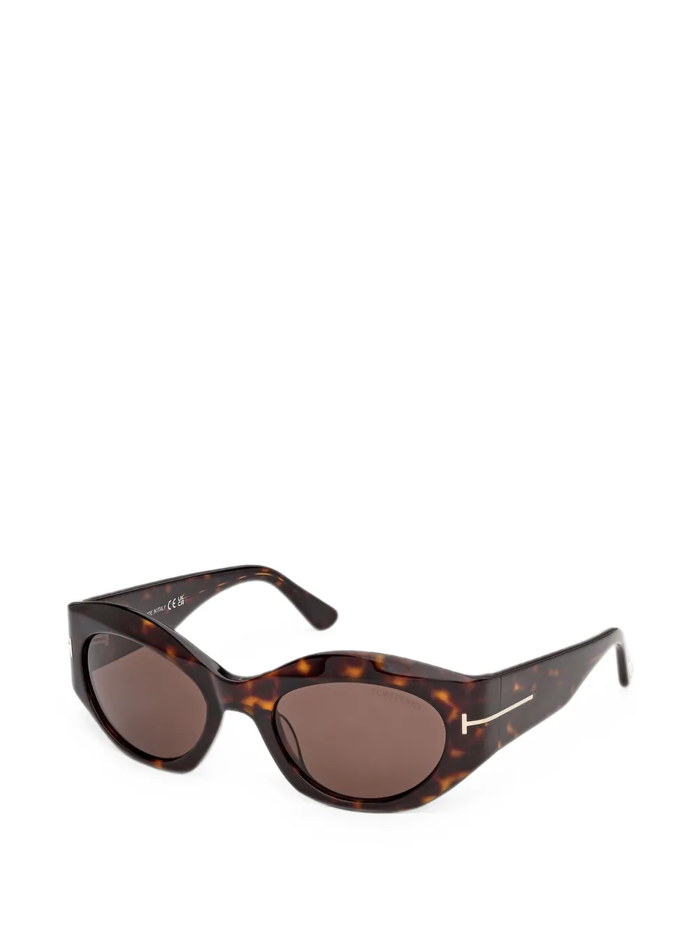 TOM FORD Eyewear Emmeline-02 zonnebril met schildpadschild-design Bruin