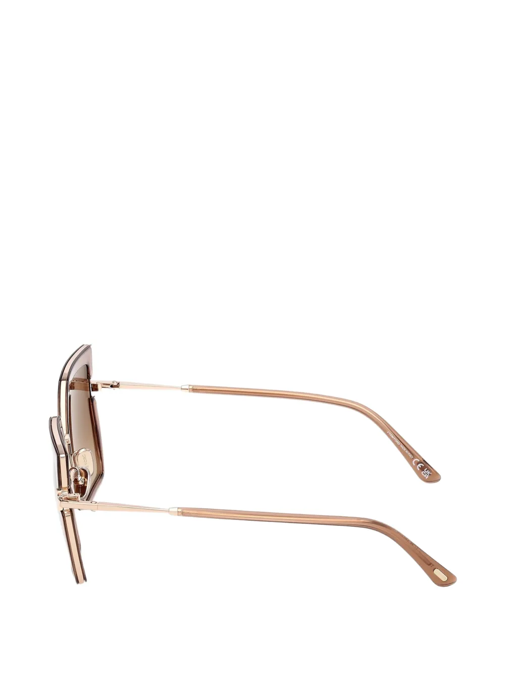 TOM FORD Eyewear Quinn-02 zonnebril met geometrisch montuur Bruin