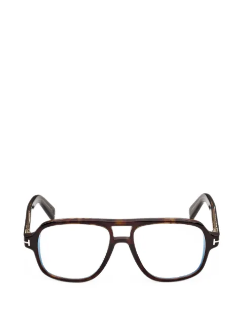 TOM FORD Eyewear Icon tortoiseshell-effect pilot-frame glasses