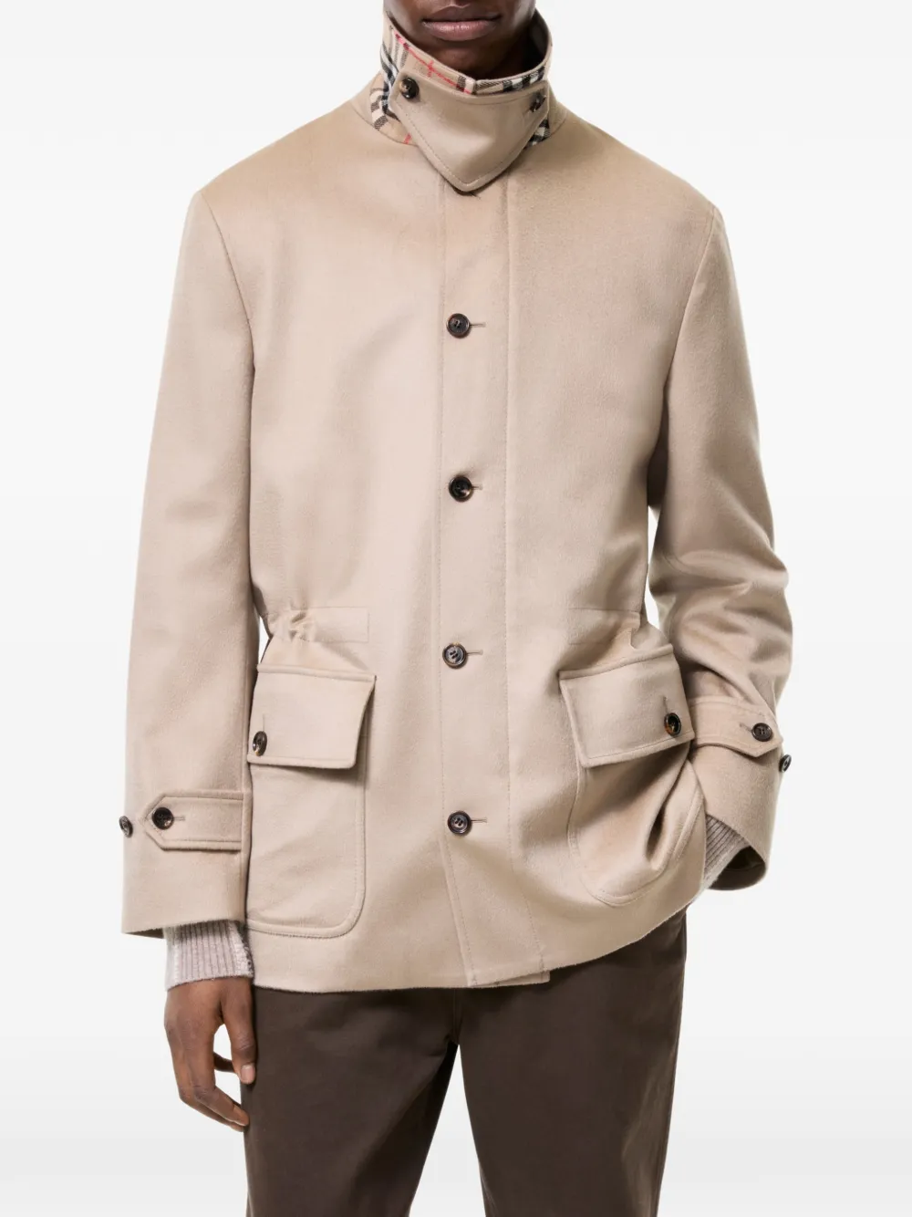 Burberry Scafell kasjmier jas Beige