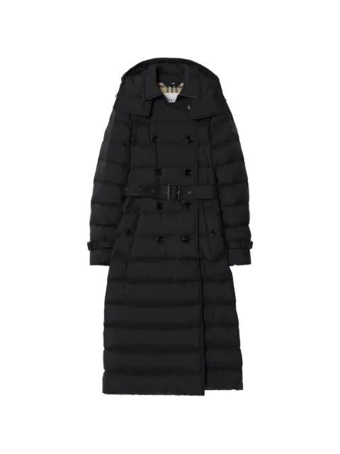 Burberry long nylon Audley puffer coat