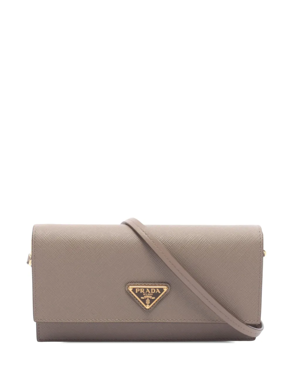 Prada Pre-Owned 2013-2026 Saffiano Umhängetasche mit Kettenriemen - Nude