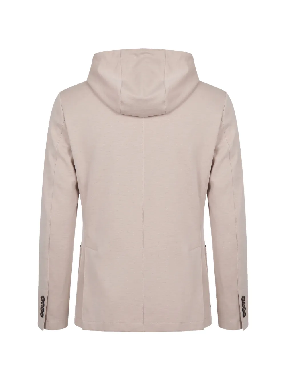 Eleventy Gelaagd jack met enkele rij knopen en capuchon Beige