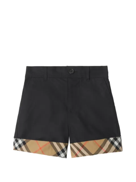 Burberry Kids Check turn-up cotton shorts