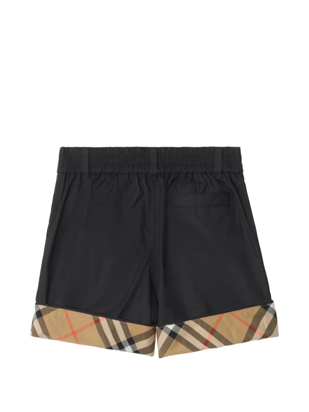 Burberry Kids Geruite katoenen shorts met opgerolde pijpen Zwart