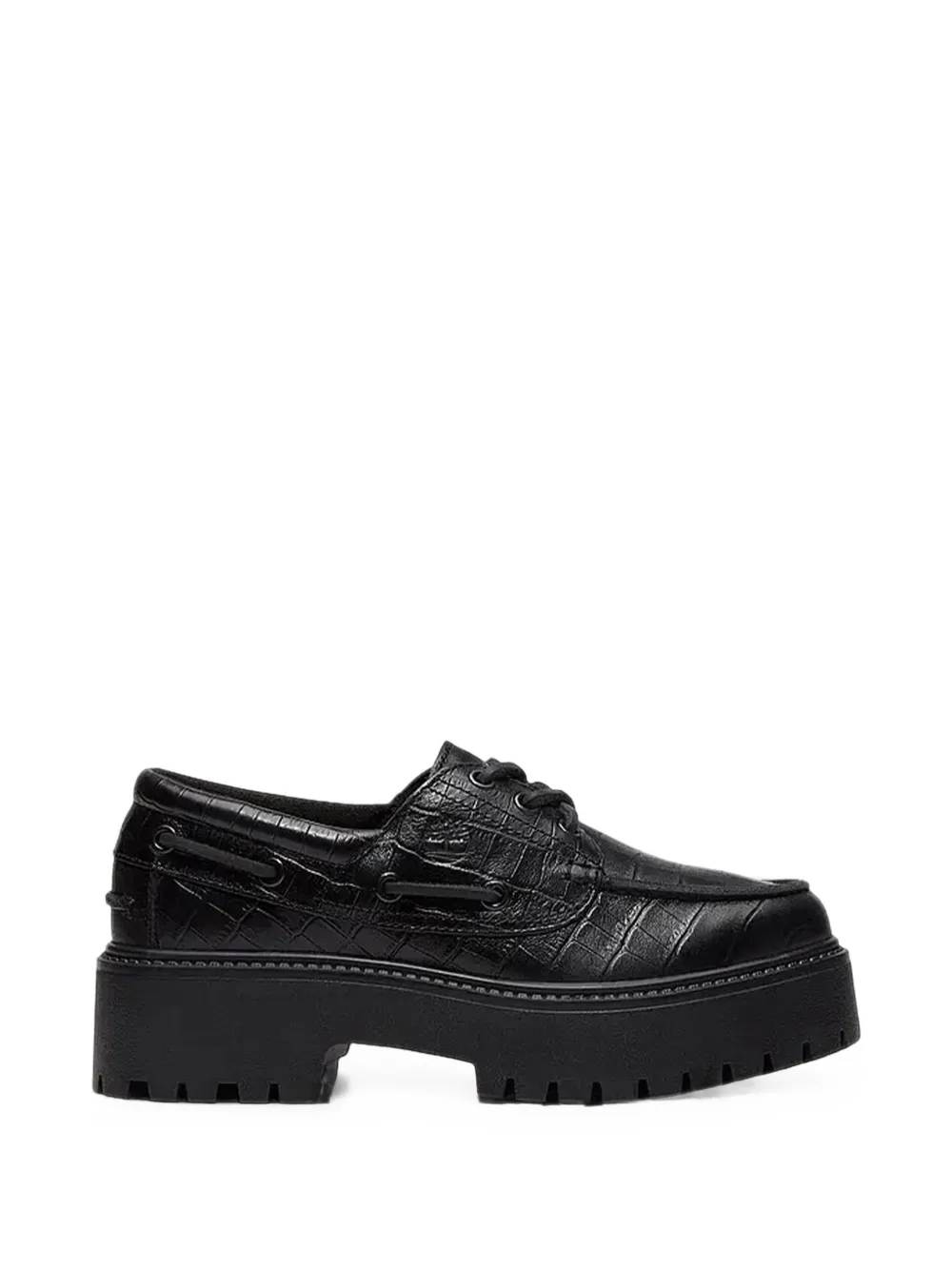 Timberland chaussures bateau à plateforme et effet croco - Noir Timberland chaussures bateau à plateforme et effet croco - Noir