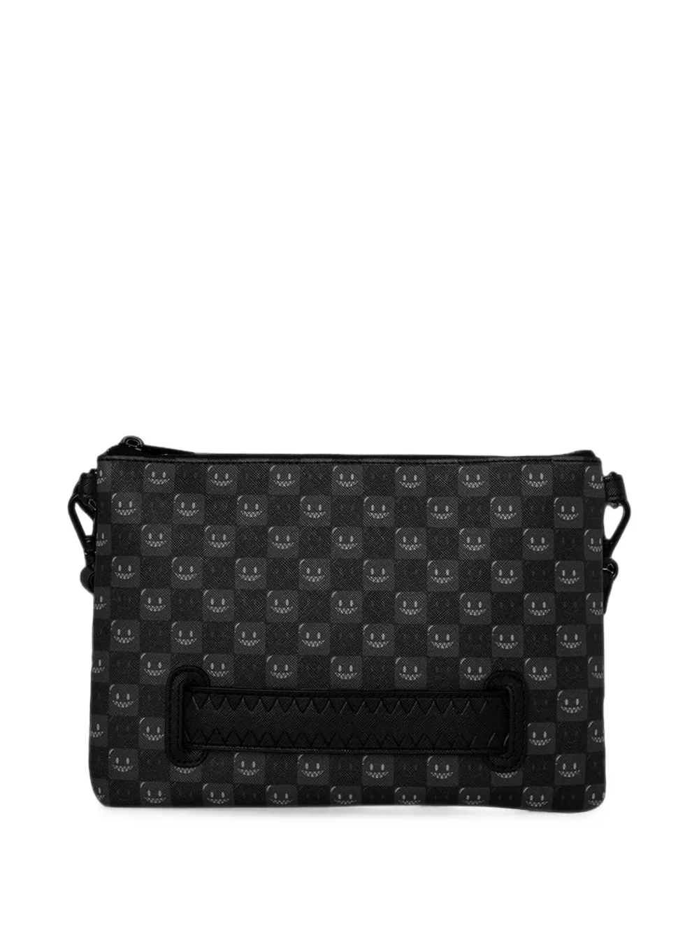 Sprayground Shark Mouth geruite clutch Zwart