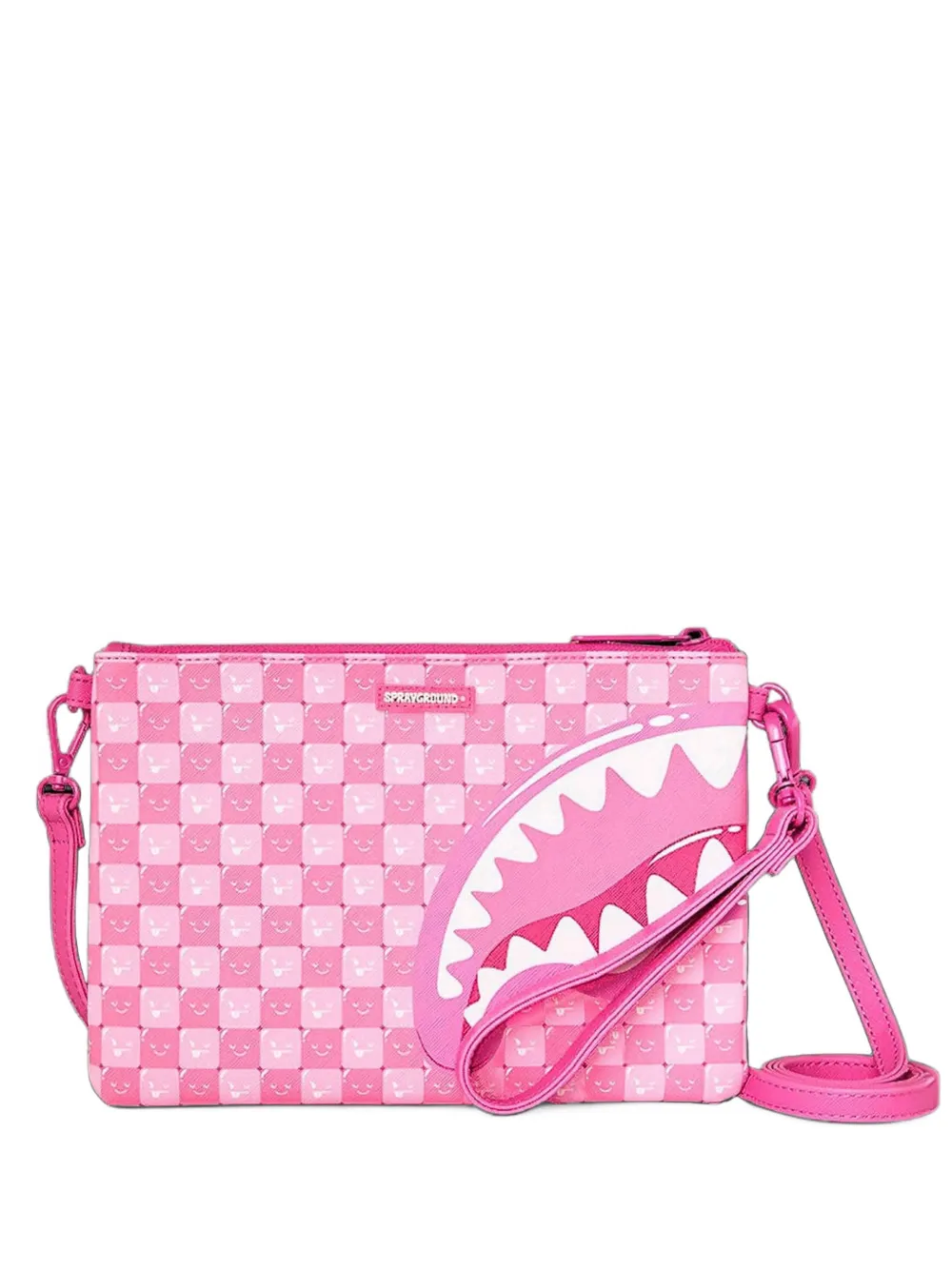 Sprayground Shark Mouth checkered shoulder bag