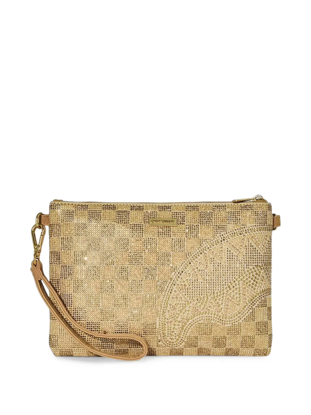 Sprayground Trinity 24K clutch verfraaid met stras Goud