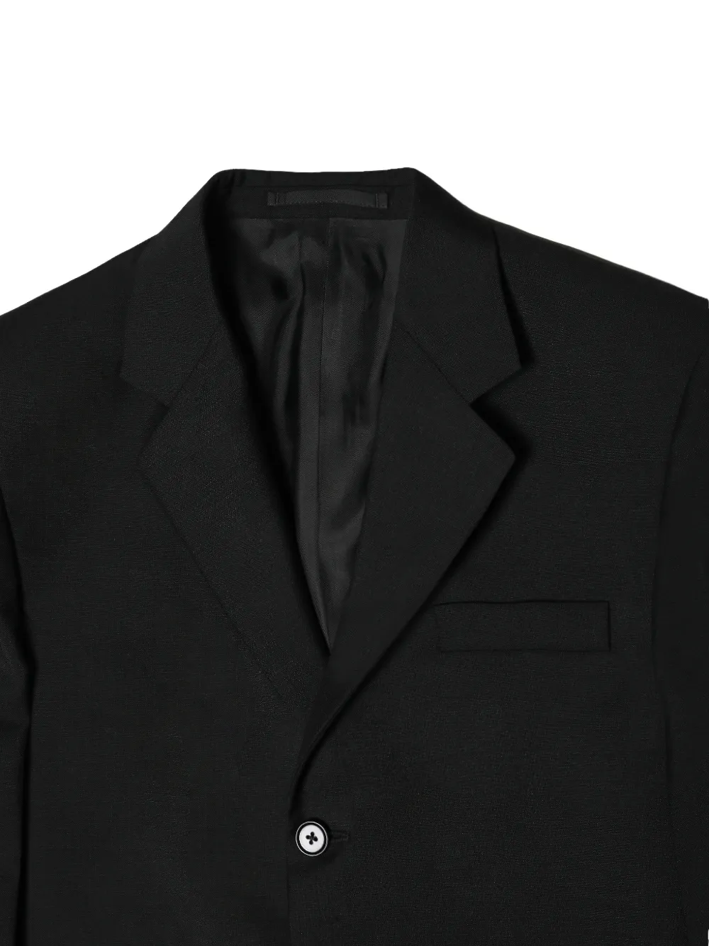 Jil Sander Jack met enkele rij knopen en gekerfde revers Zwart