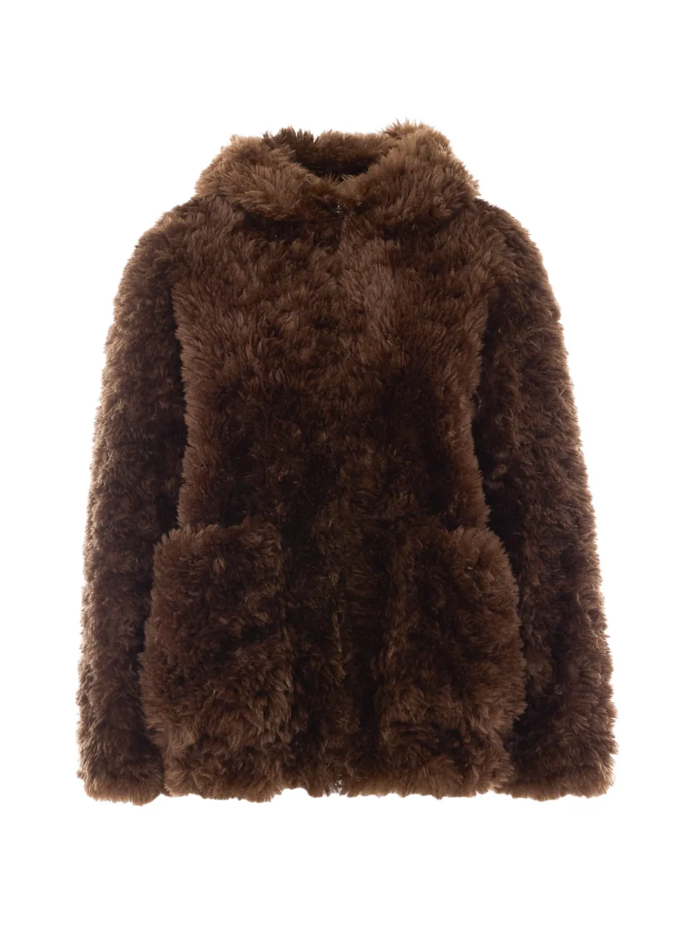 VEGANCODE faux-fur hooded jacket - Marrone