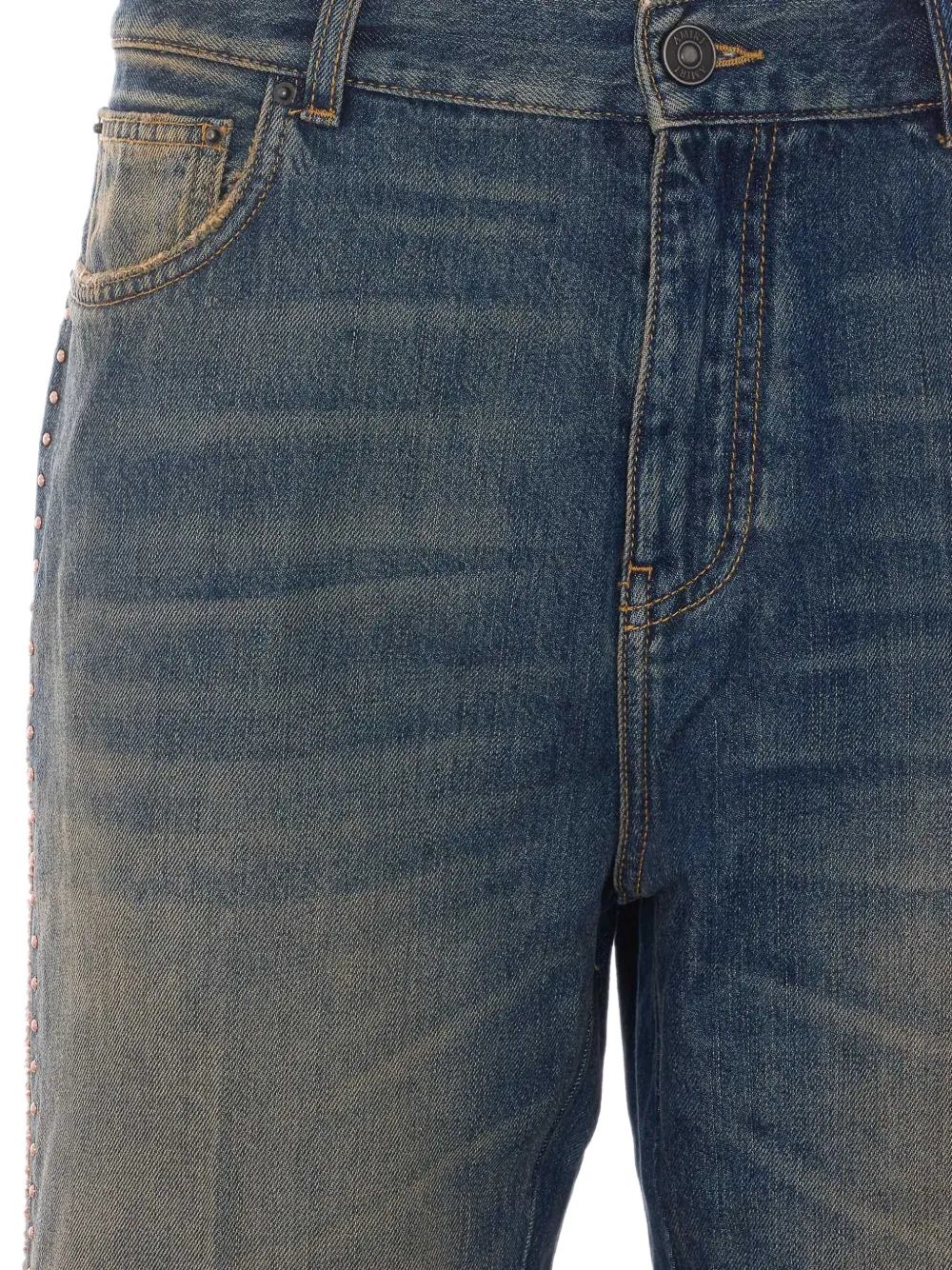 AMIRI MA Fit verfraaide jeans met streep Blauw