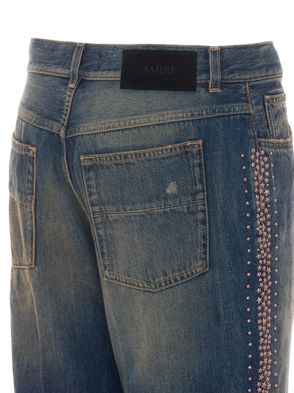 AMIRI MA Fit verfraaide jeans met streep Blauw