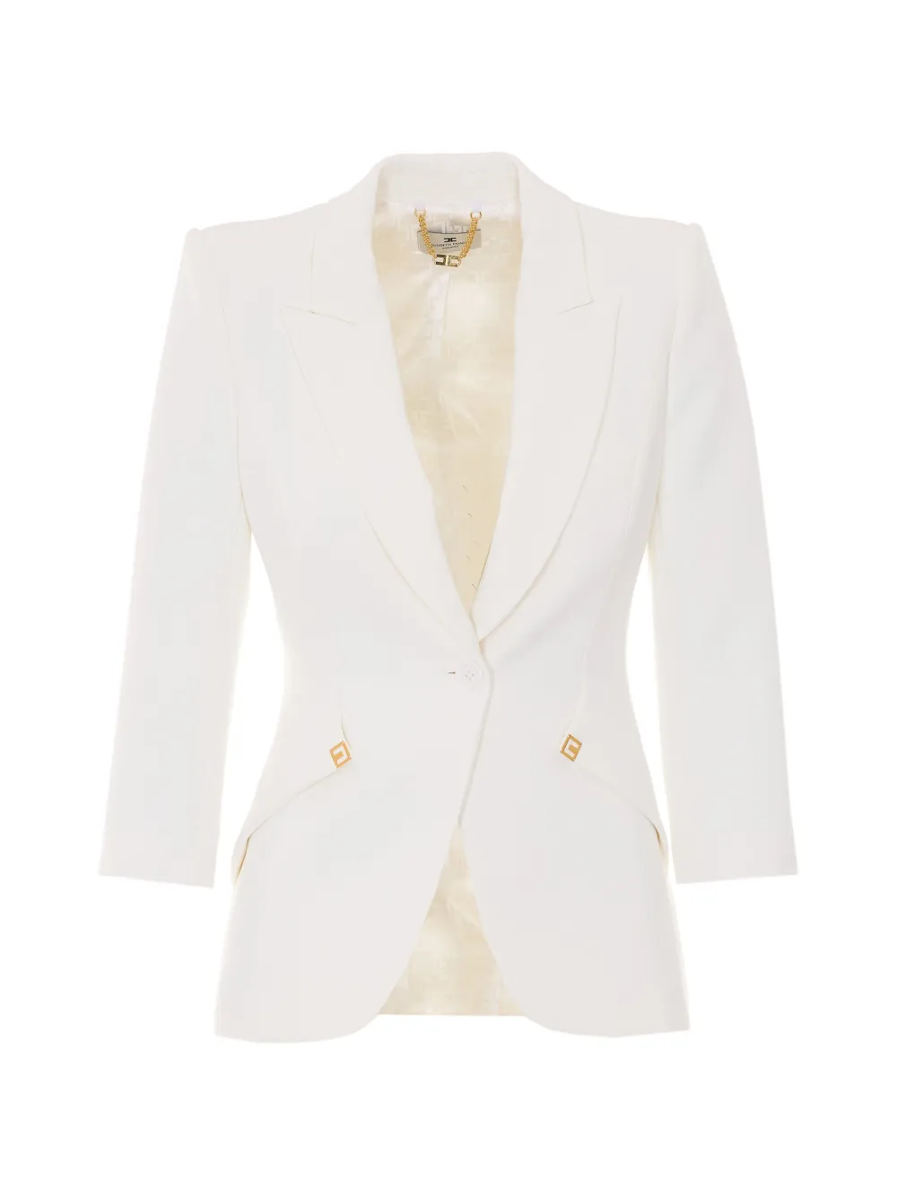 Elisabetta Franchi single-breasted peak-lapel blazer - Blanc Elisabetta Franchi single-breasted peak-lapel blazer - Blanc