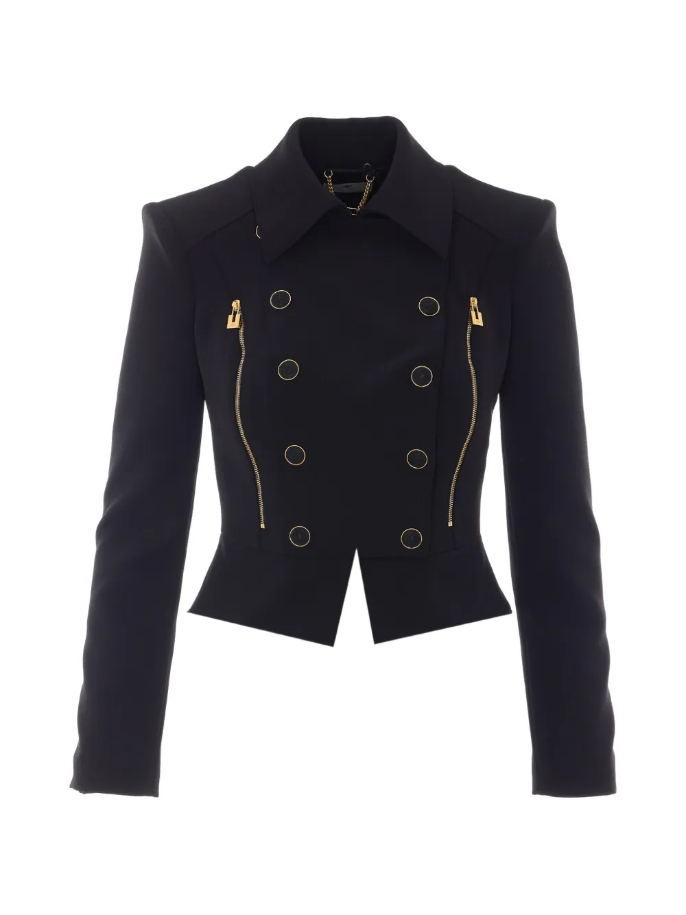 Elisabetta Franchi double-breasted ruffled jacket