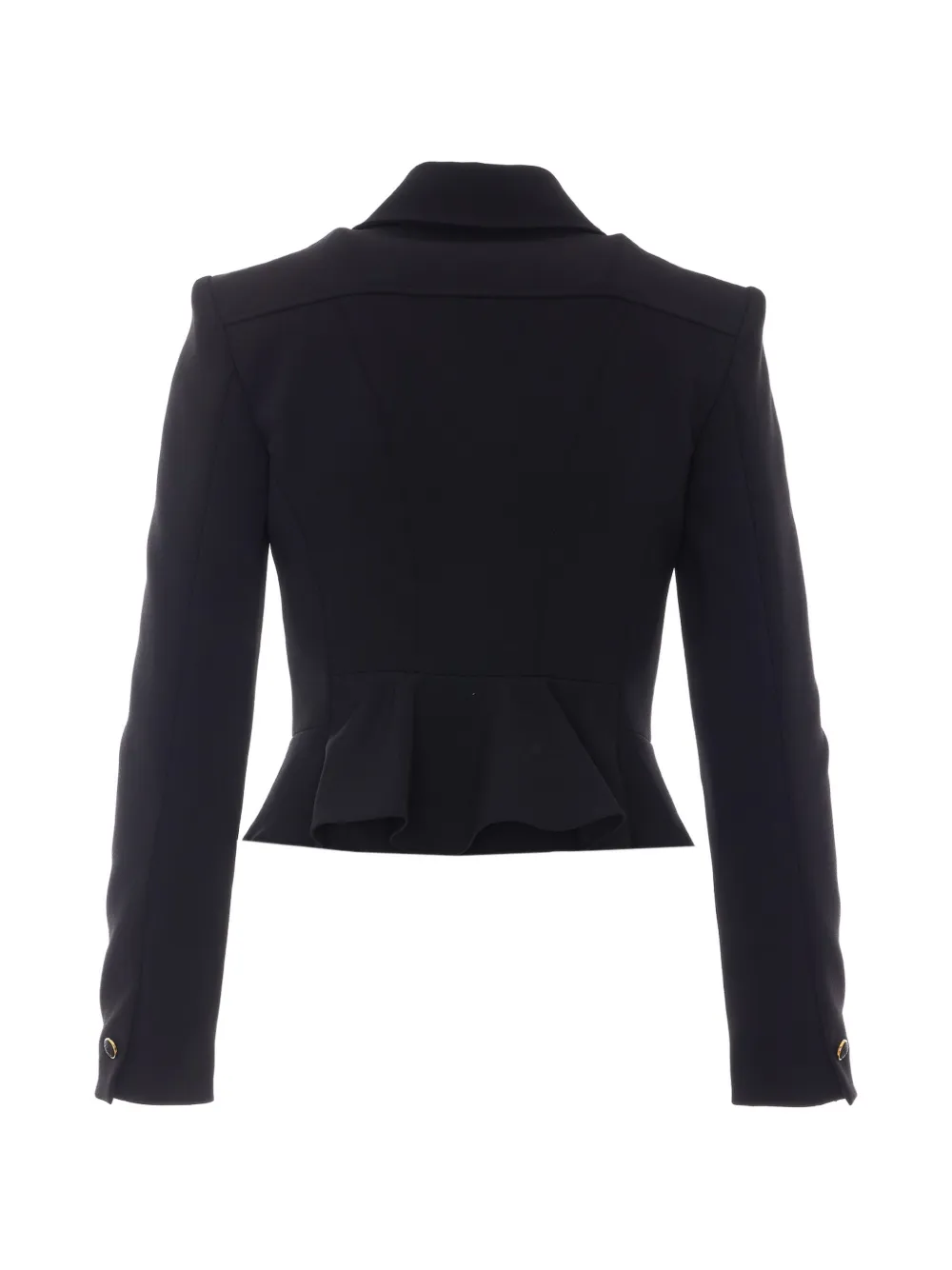 Elisabetta Franchi Jack met dubbele rij knopen en ruches Zwart