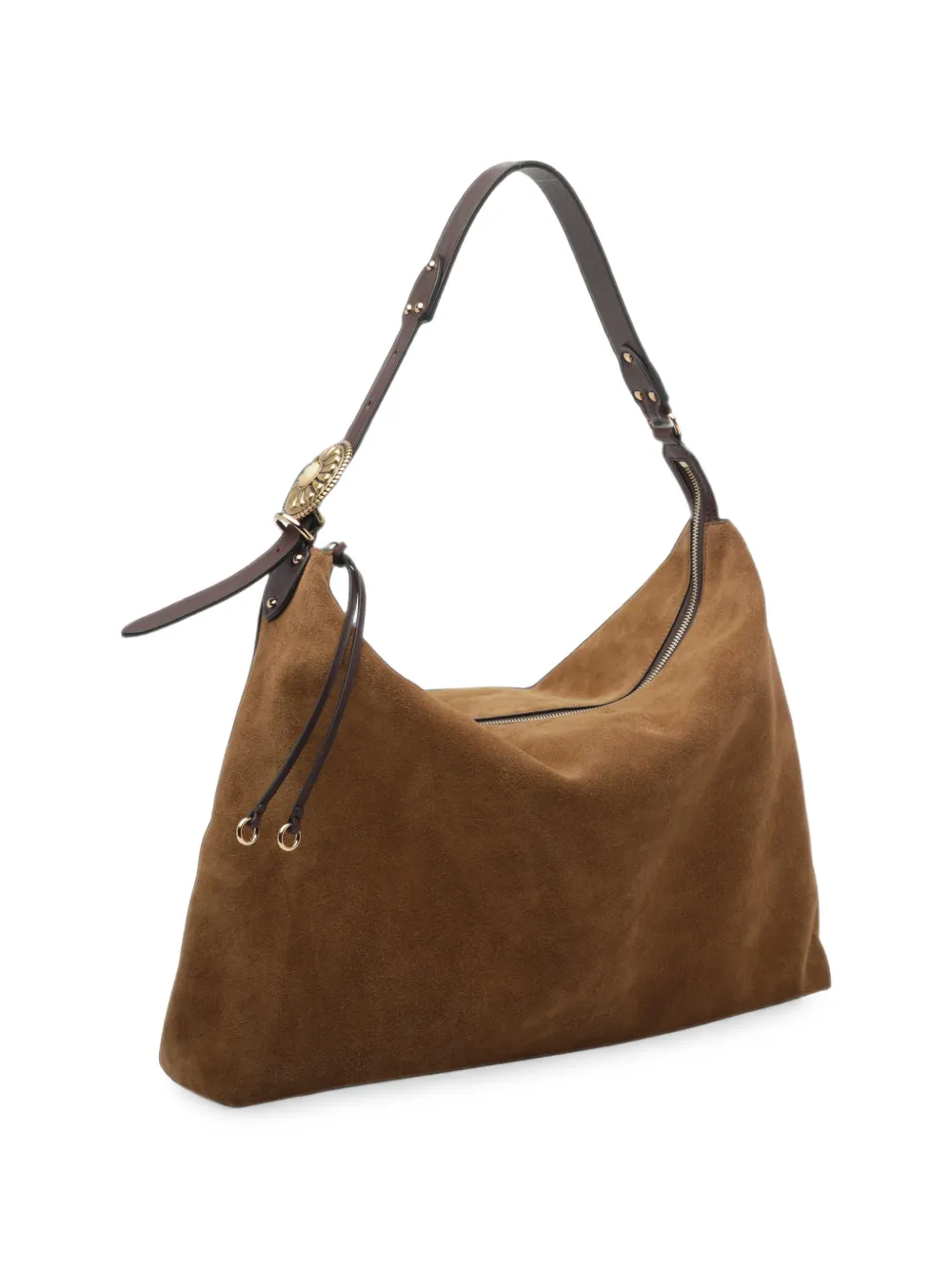ETRO Grote Rosette suède schoudertas Bruin