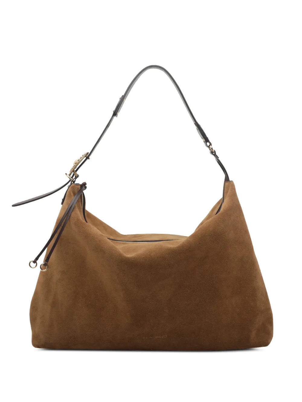 ETRO large Rosette suede shoulder bag - Marrone