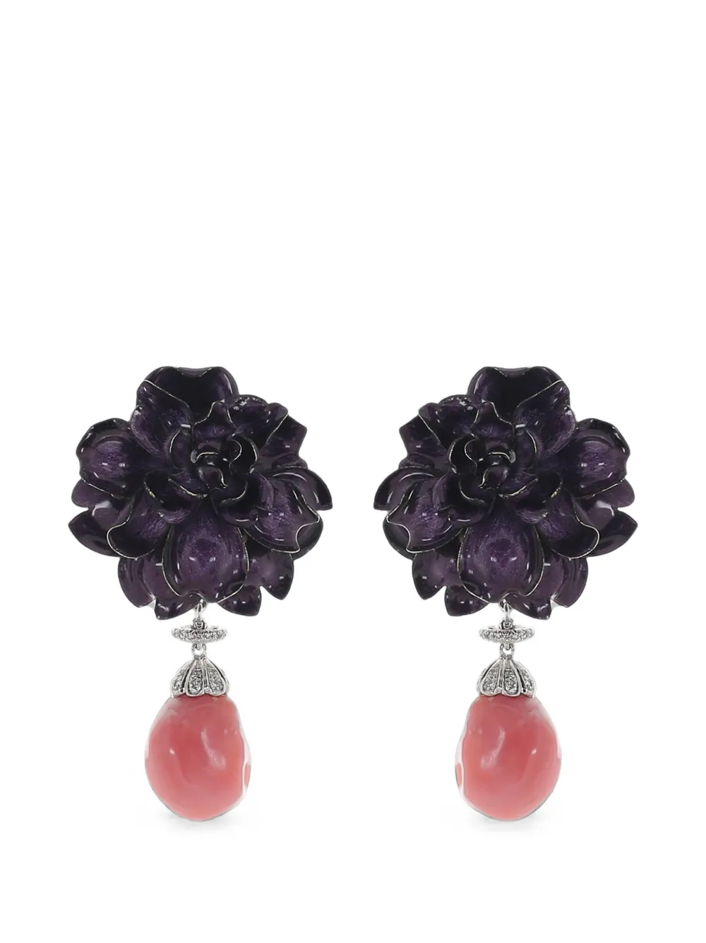 SABOO FINE JEWELS conch-pearl and diamond drop earrings