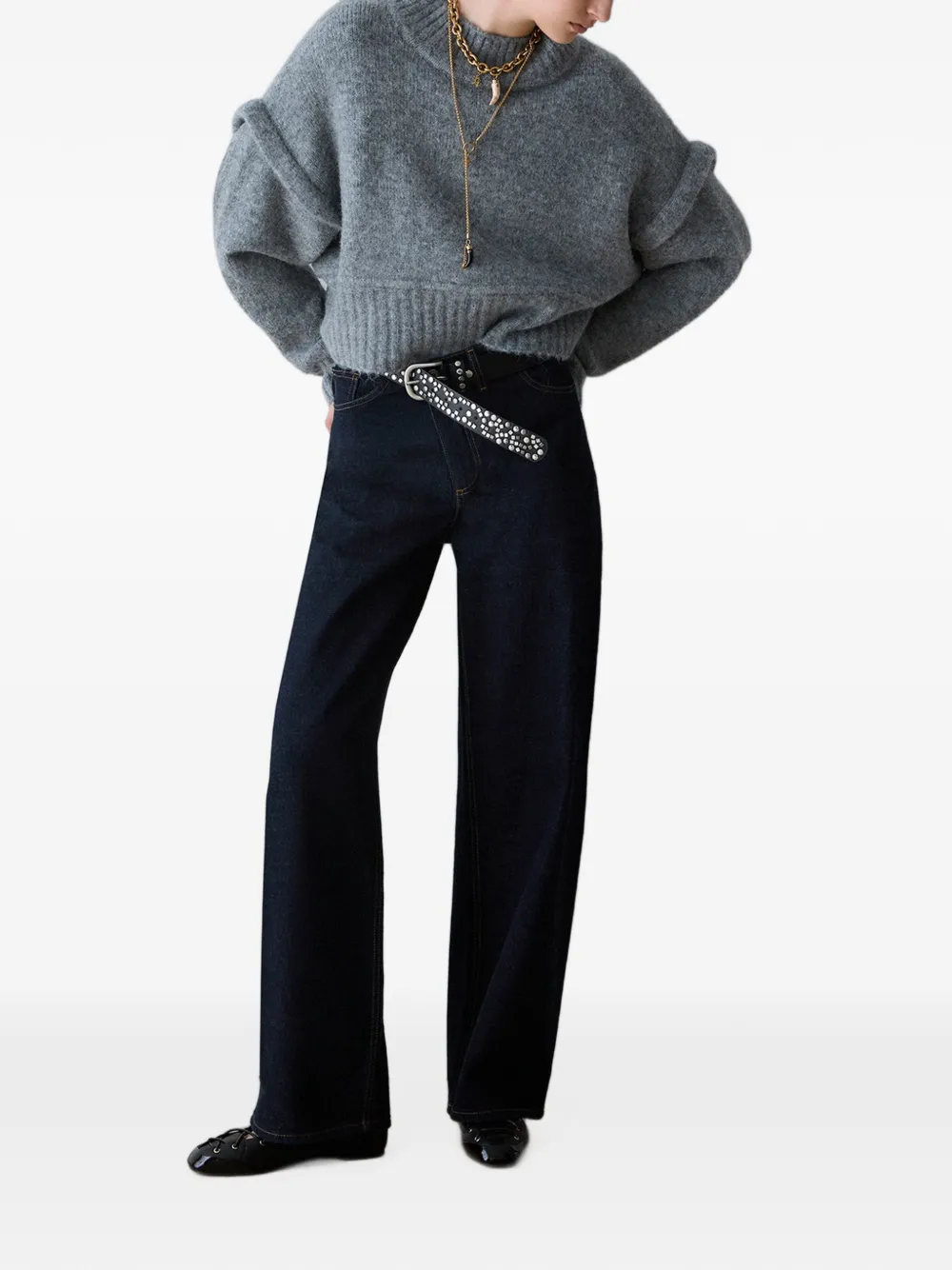 LIU JO Straight jeans met asymmetrische tailleband Blauw